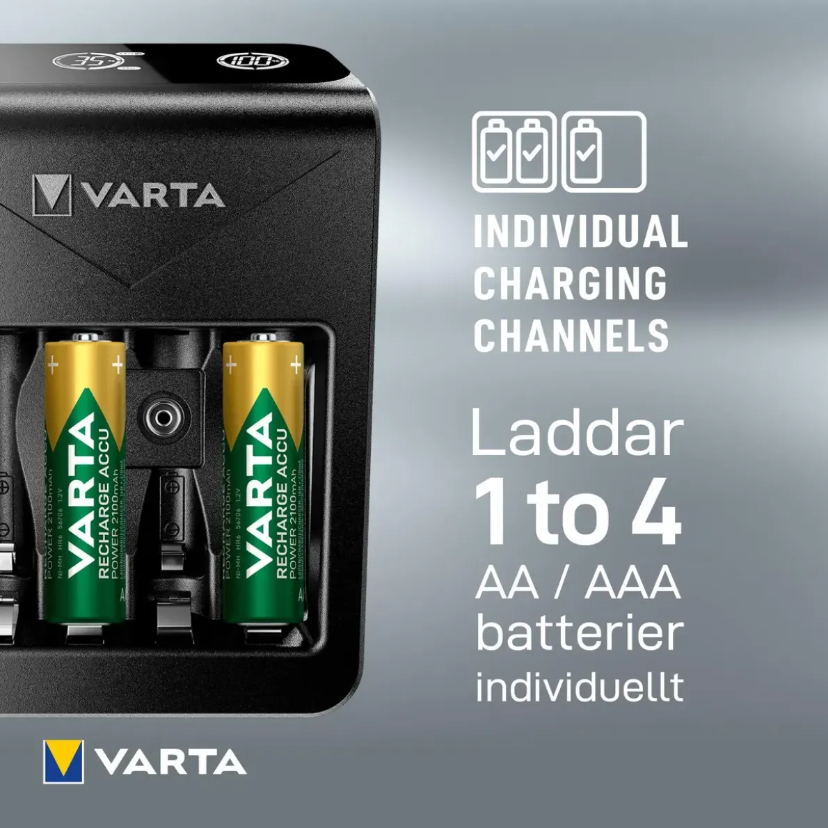 BATTERILADDARE LCD PLUG+ 57687 +4X56706