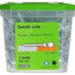 BETONGSKRUV ECS-HF HEX FLÄNS FZB 7,5(6)X40 13MM 100ST