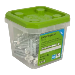 BETONGSKRUV FÖR VITA LISTER/SO ECS-CY VIT FZB 5,0(4)X40 100ST