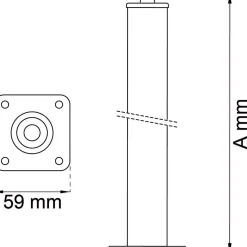 BORDSBEN 511 SVART D30X900MM 00 MM