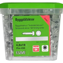BYGGPLÅTSKRUV CORRSEAL BORRSP SEXKANTSHUVUD 4,8X19 250ST