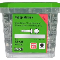 BYGGPLÅTSKRUV CORRSEAL BORRSP SEXKANTSHUVUD 5,5X25 250ST