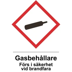DEKAL UNIGRAPHI GASBEHÅLLAREF I SÄKERHET 105X148MM 3ST