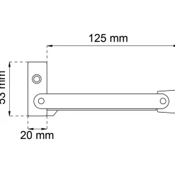 DÖRRHÅLLARE 950 NICKEL 125MM