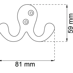 DUBBELKROK SMIDE 59X81MM
