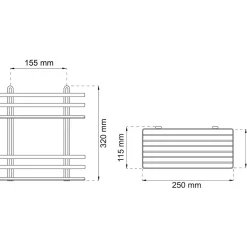 DUSCHKORG LUNARIA 2-PLAN SVART 320X250MM