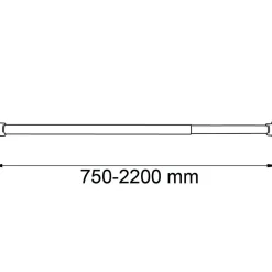 DUSCHSTÅNG VIT 75-220CM
