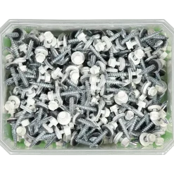 FARMARSKRUV BORRSPETS SEXKANTS HUVUD M BRICKA VIT 4,8X35 250