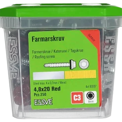 FARMARSKRUV BORRSPETS SEXKANTS HUVUD M BRICKA RÖD 4,8X20 250