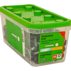 FARMARSKRUV DECOR BORRSPETS SV RAL9011 TX25 FZB 4,8X20 250