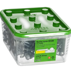 FARMARSKRUV DECOR BS SILVER RAL 9006 TX25 FZB 4,8X35 250ST