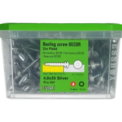 FARMARSKRUV DECOR BS SILVER RAL 9006 TX25 FZB 4,8X35 250ST