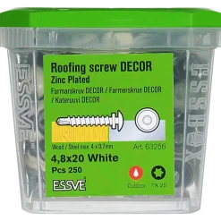 FARMARSKRUV DECOR BS VIT RAL 9010 TX25 FZB 4,8X20 250ST