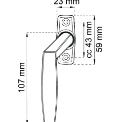 FÖNSTERHANDTAG 2162 VÄ KROM