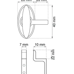 FÖNSTERVRED 3 MED HAKE 10MM NICKEL