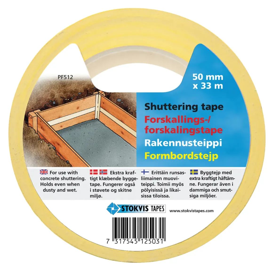 FORMBORDSTEJP GUL 50MM 33M