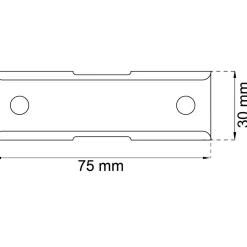 GARDINBESLAG 420-H2 VIT 75MM 2ST