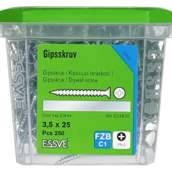 GIPSSKRUV FÖR STÅLREGEL PH2 FZB 3,5X25 250ST