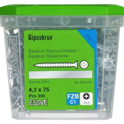 GIPSSKRUV FÖR STÅLREGEL PH2 FZB 4,2X75 200ST