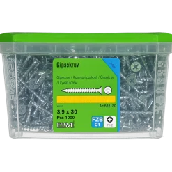GIPSSKRUV FÖR TRÄREGEL PH2 FZB 3,9X30 1000ST