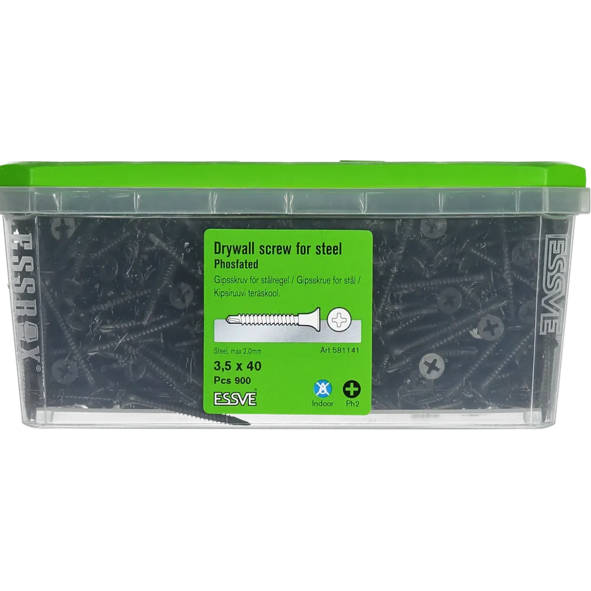 GIPSSKRUV MED BORRSPETS PH2 FOSFATERAD 3,5X40 900ST