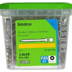 GOLVSKRUV FYRKANTSBITS R1 GULKROMATERAD 3,9X58 250ST