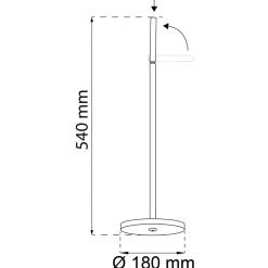 GOLVSTÄLL VERBENA SVART 540MM
