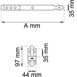 HAKGÅNGJÄRN 214 SVART 300MM TAPP D12MM 2ST