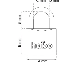 HÄNGLÅS 503-40HB62 ALU