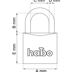 HÄNGLÅS 402-40HB63 MÄSS