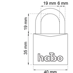 HÄNGLÅS 903-1 KLASS 1 MÄSS 40MM