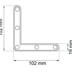 HÖRNJÄRN 1154 VIT 102X102MM 4ST