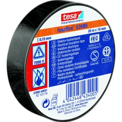 ISOLERINGSTEJP 53988SVART 19MM 20M