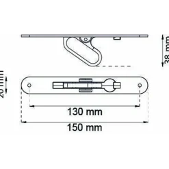 KANTHANDTAG 292 SVART 150X20MM