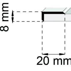 KANTLIST SA46 EK 200CM 8X20MM