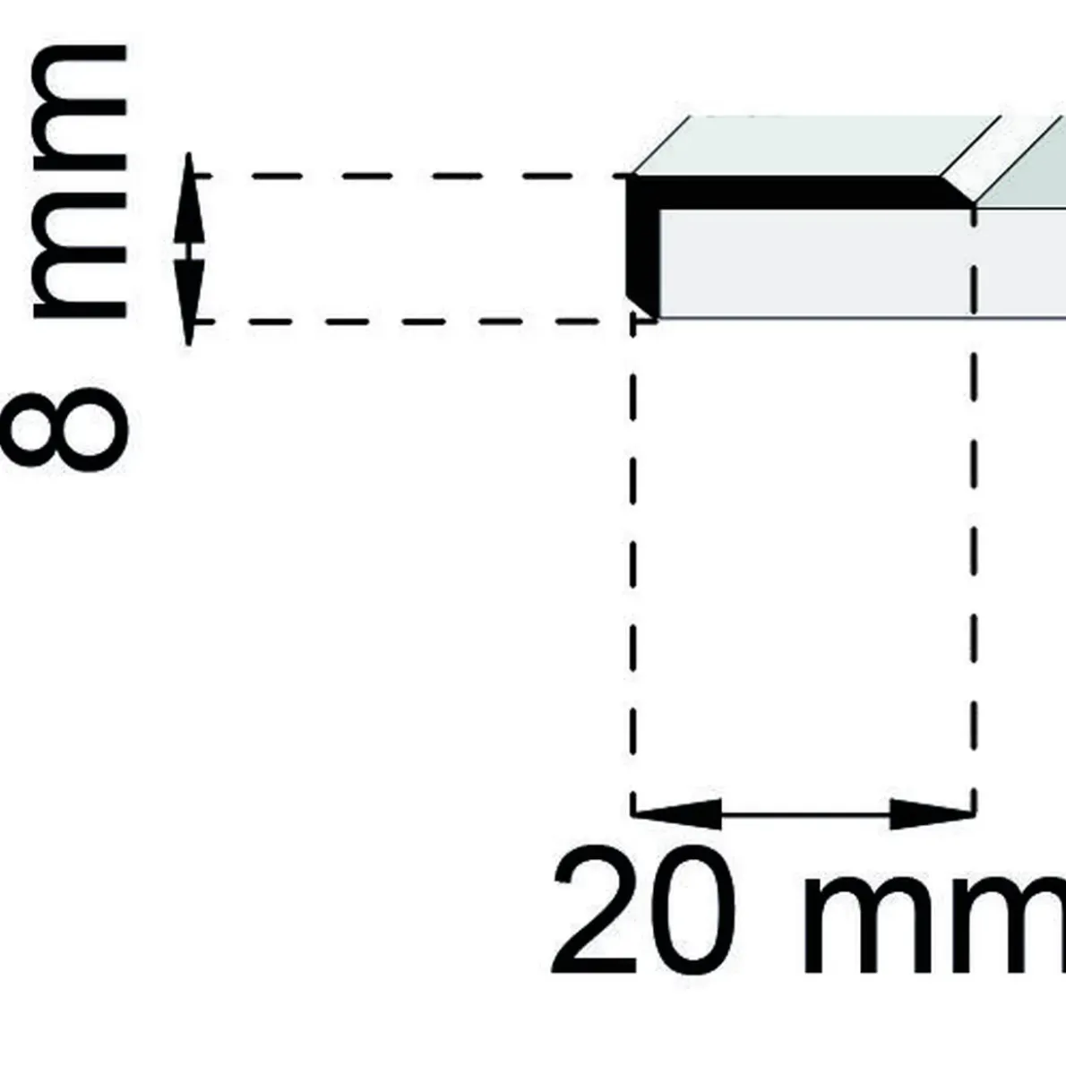 KANTLIST SA46 RF 100CM 8X20MM