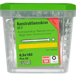 KONSTRUKTIONSSKRUV ET-T TX30 CYL CORRSEAL 6,5X160 50ST