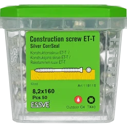 KONSTRUKTIONSSKRUV ET-T TX40 CYL CORRSEAL 8,2X160 50ST