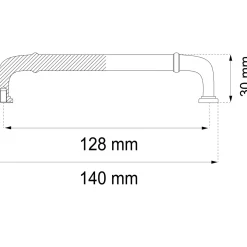 LÅDHANDTAG ELSA ANTIK CC128MM 2ST