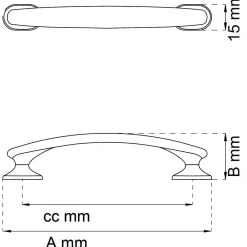 LÅDHANDTAG MOLLY SVART CC128MM 2ST