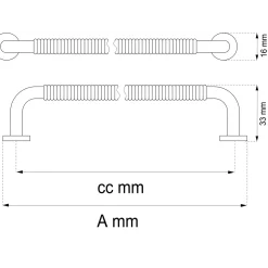 LÅDHANDTAG VERA SVART CC96MM 2ST