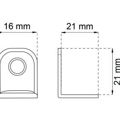 MÖBELVINKEL 211 EFZ 21X21MM 8ST