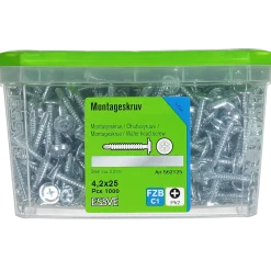 MONTAGESKRUV MED BORRSPETS PH2 FZB 4,2X25 1000ST
