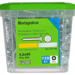 MONTAGESKRUV MED VASS SPETS PH2 FZB 4,2X65 200ST