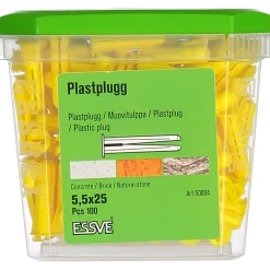 PLASTPLUGG GUL 5,5X25 100ST