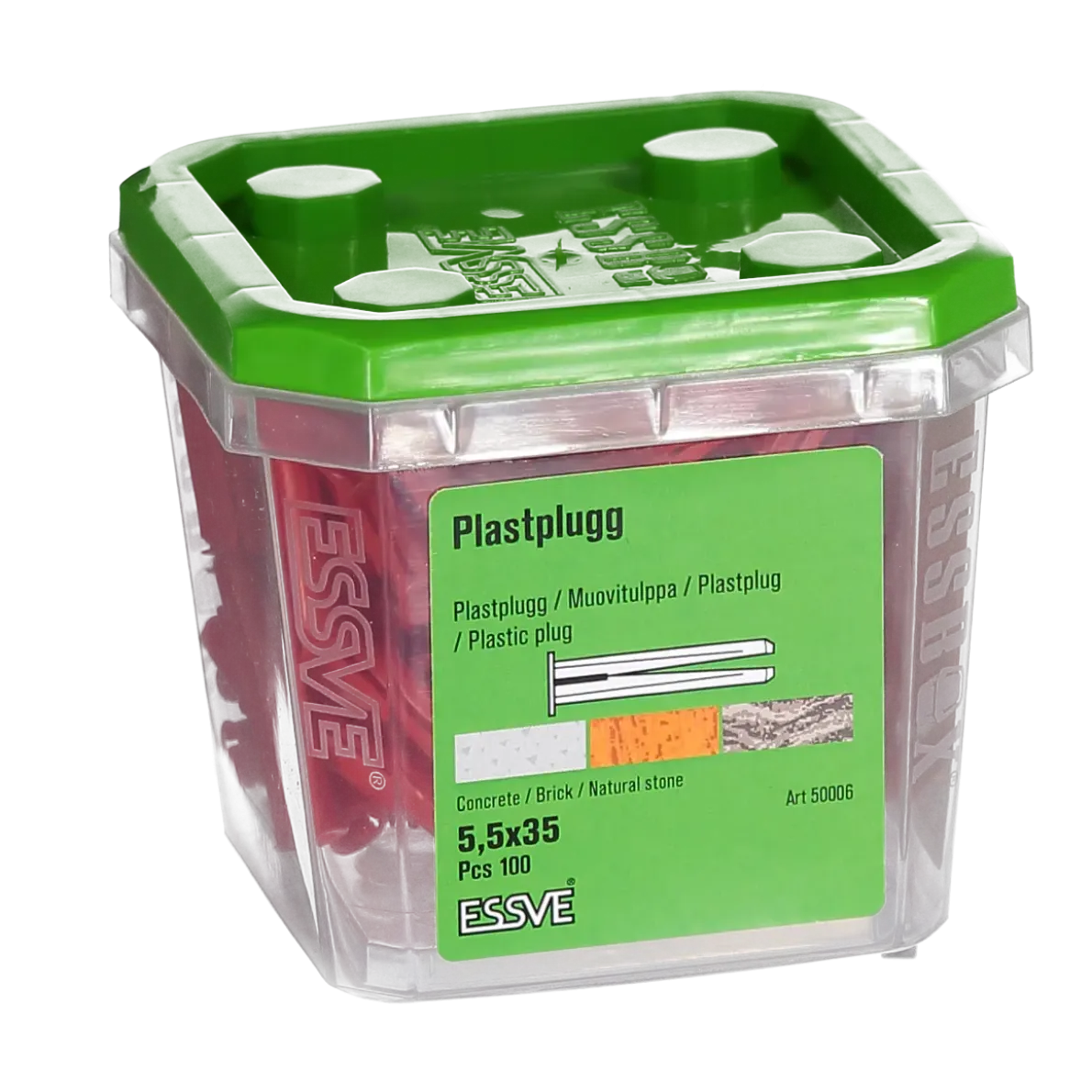 PLASTPLUGG RÖD 5,5X35 100ST