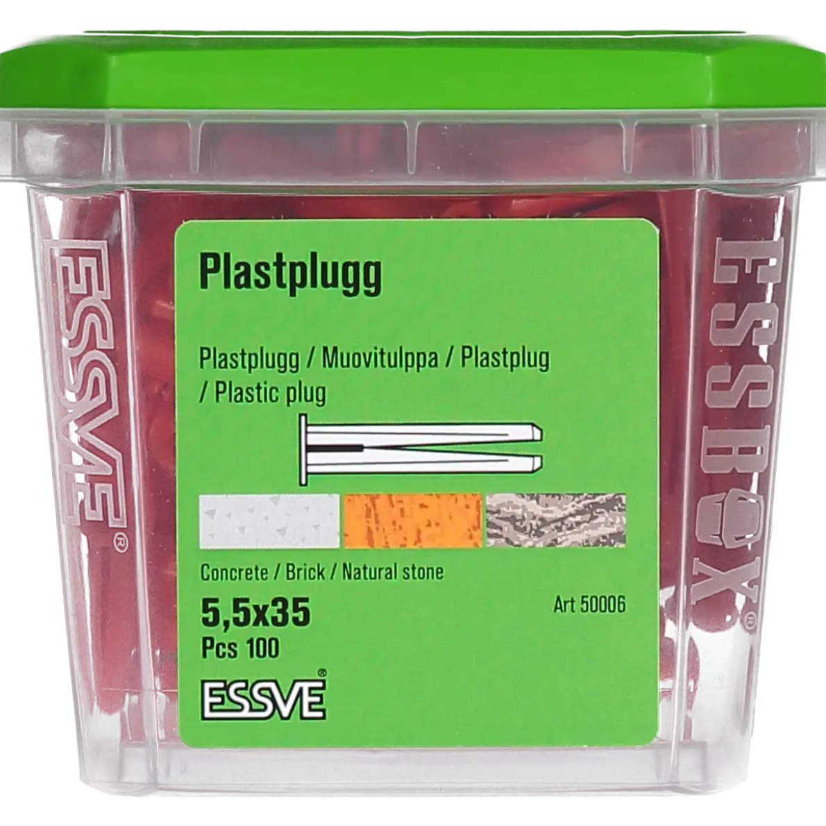 PLASTPLUGG RÖD 5,5X35 100ST