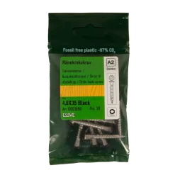 RÄNNKROKSKRUV ROSTFRI A2 SVART RAL9011 TX20 4,8X35 20ST