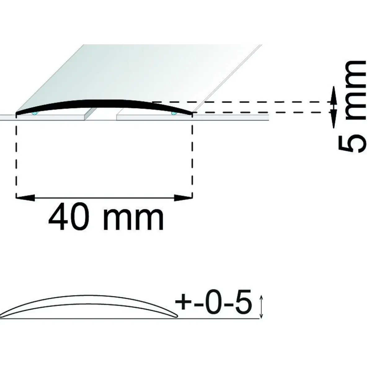 SKARVLIST SA13 MATTSVART 200CM 40MM