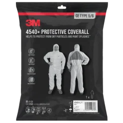 SKYDDSOVERALL 4540+ CE TYP 5/6 VIT MED BLÅ TRIANGEL L